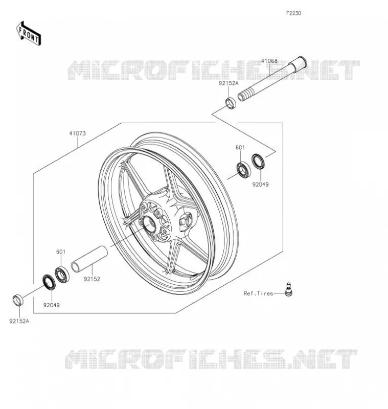 FRONT HUB Kawasaki MOTOS 1000 2021 VERSYS 1000 S  KLZ1000EMFNN