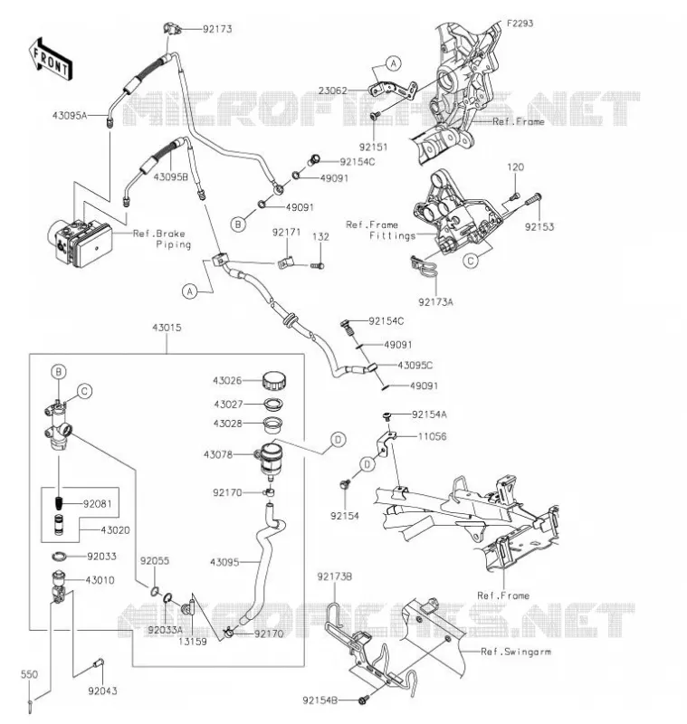 REAR MASTER CYLINDER Kawasaki MOTOS 1000 2021 VERSYS 1000 S  KLZ1000EMFNN