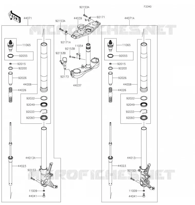 FRONT FORK Kawasaki MOTOS 1400 2021 GTR1400  ZG1400EMFNN