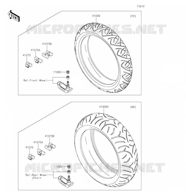 TIRES Kawasaki MOTOS 1400 2021 GTR1400  ZG1400EMFNN