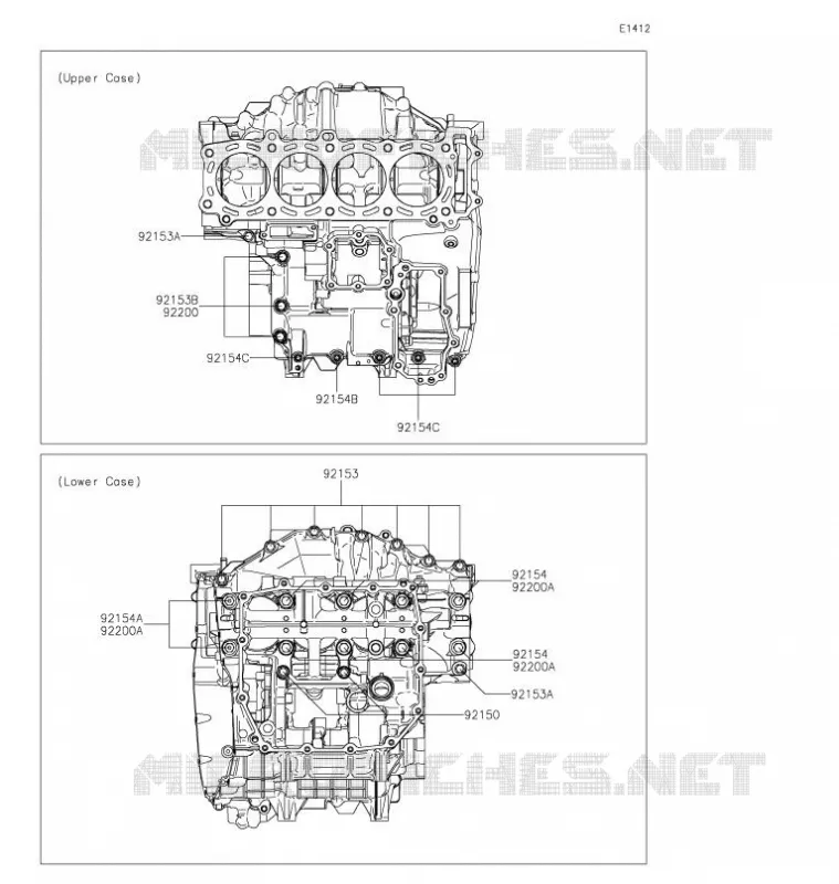 CRANKCASE BOLT Kawasaki MOTOS 1000 2020 Z H2  ZR1000KLFB