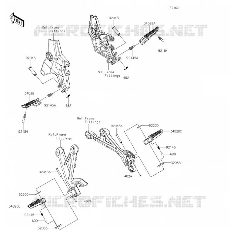 FOOTREST Kawasaki MOTOS 1000 2020 Z H2  ZR1000KLFB