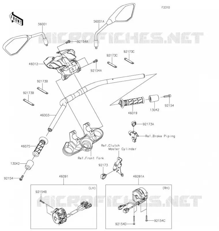 HANDLEBAR Kawasaki MOTOS 1000 2020 Z H2  ZR1000KLFB
