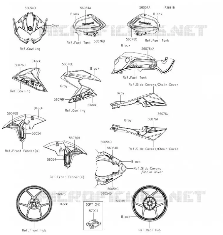 STICKER (NOIR) Kawasaki MOTOS 1000 2020 Z H2  ZR1000KLFB