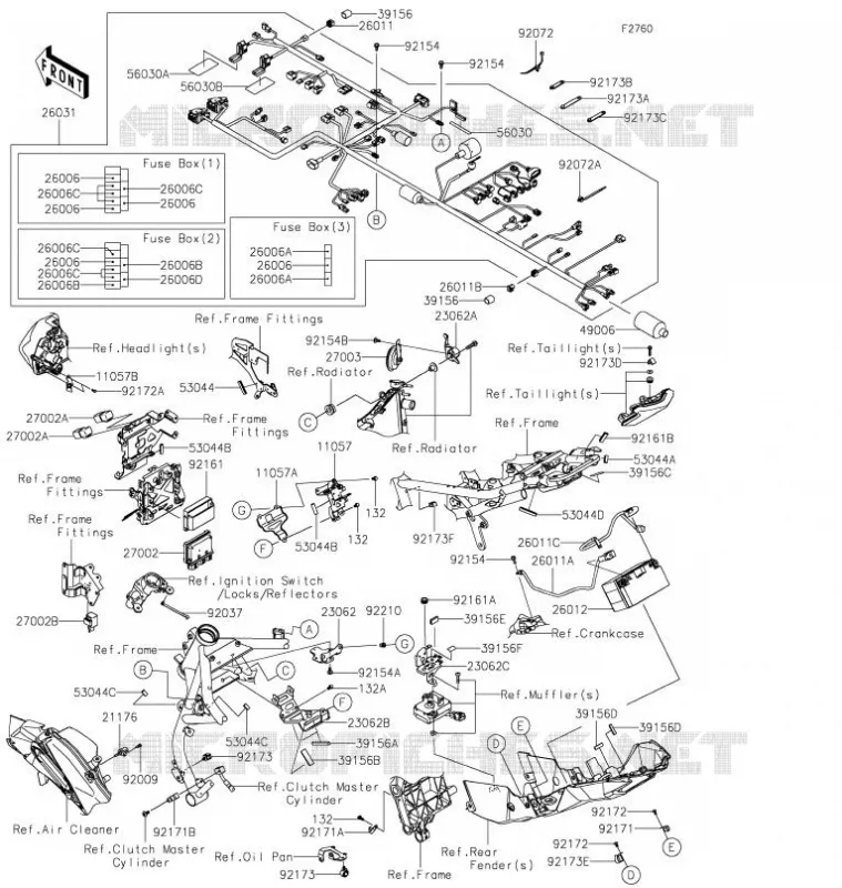 CHASSIS ELECTRICAL EQUIPMENT(US) Kawasaki MOTOS 1000 2021 Z H2  ZR1000KMFNN
