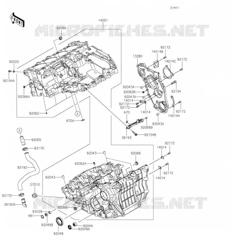 CRANKCASE(S) Kawasaki MOTOS 1000 2021 Z H2  ZR1000KMFNN