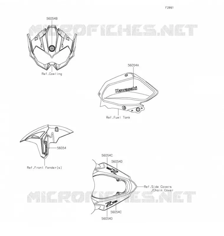 STICKER Kawasaki MOTOS 1000 2021 Z H2  ZR1000KMFNN
