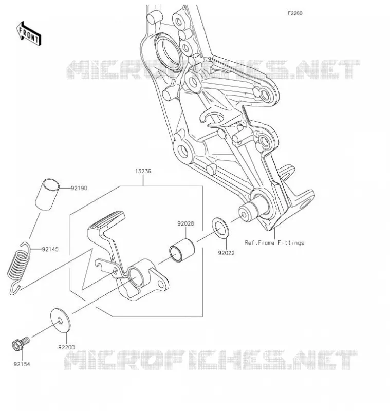 BRAKE PEDAL Kawasaki MOTOS 1000 2021 Z H2 SE  ZR1000LMFNN