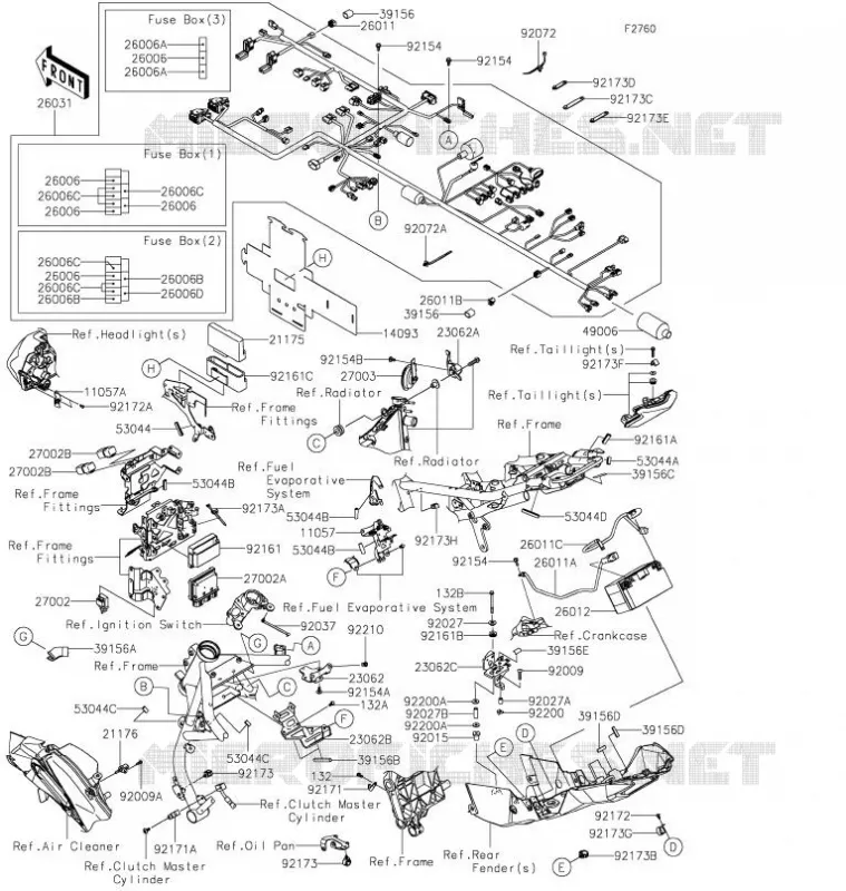 CHASSIS ELECTRICAL EQUIPMENT Kawasaki MOTOS 1000 2021 Z H2 SE  ZR1000LMFNN