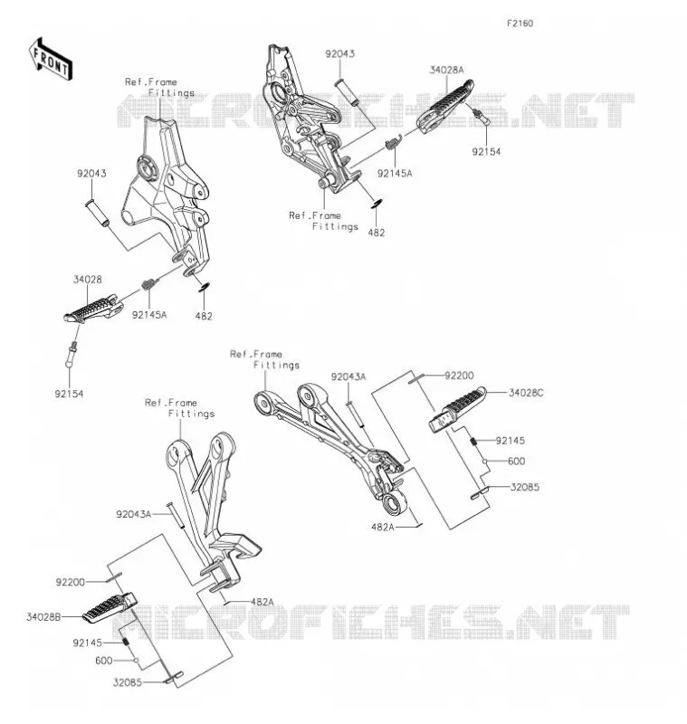 FOOTREST Kawasaki MOTOS 1000 2021 Z H2 SE  ZR1000LMFNN