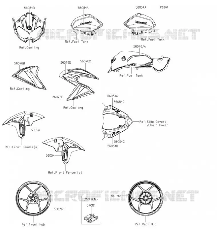 STICKER Kawasaki MOTOS 1000 2021 Z H2 SE  ZR1000LMFNN