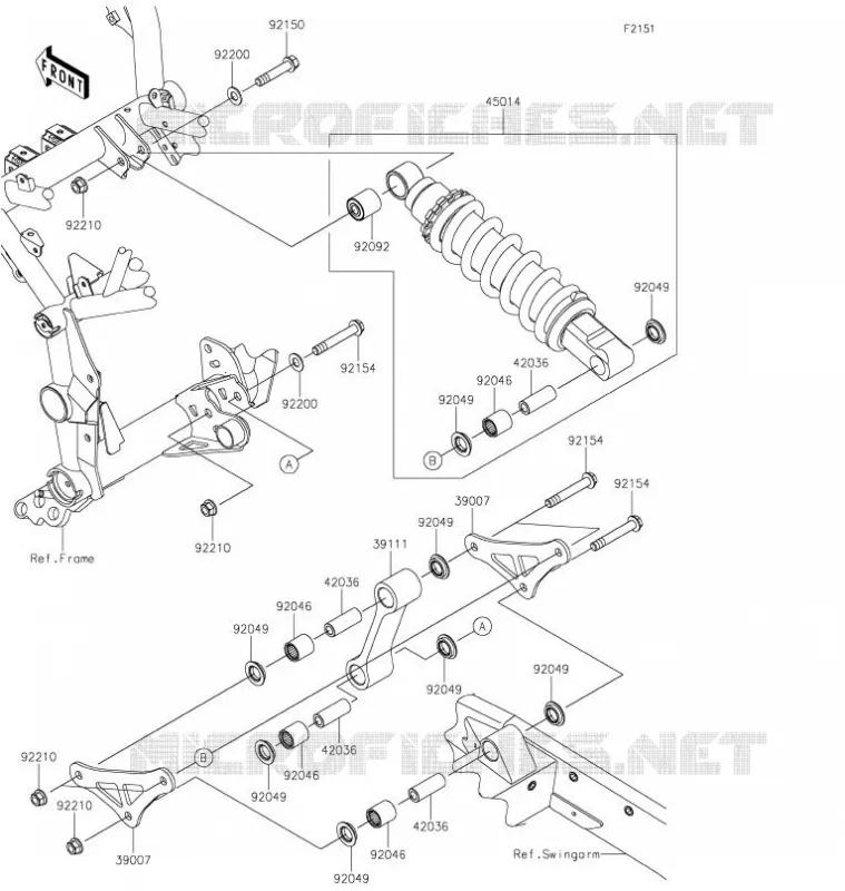SUSPENSION - SHOCK ABSORBER Kawasaki MOTOS 900 2021 Z900  ZR900FMFNL