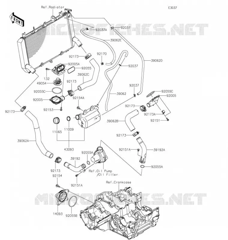 WATER PIPE Kawasaki MOTOS 900 2021 Z900  ZR900FMFNL