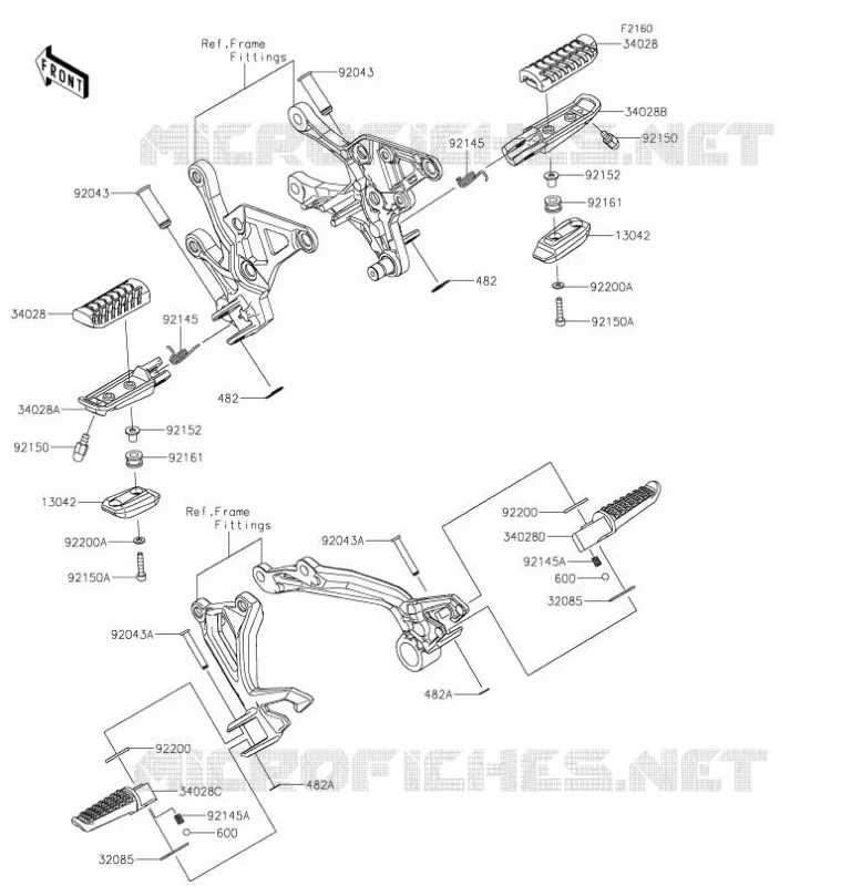 FOOTREST Kawasaki MOTOS 900 2021 Z900  ZR900HMFNN