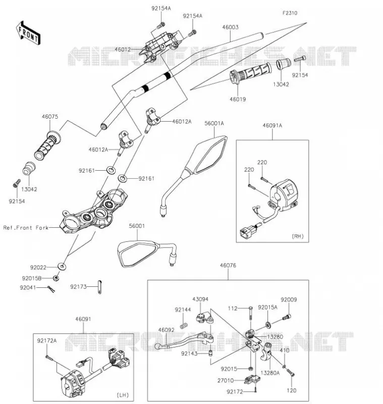 HANDLEBAR Kawasaki MOTOS 900 2021 Z900  ZR900HMFNN