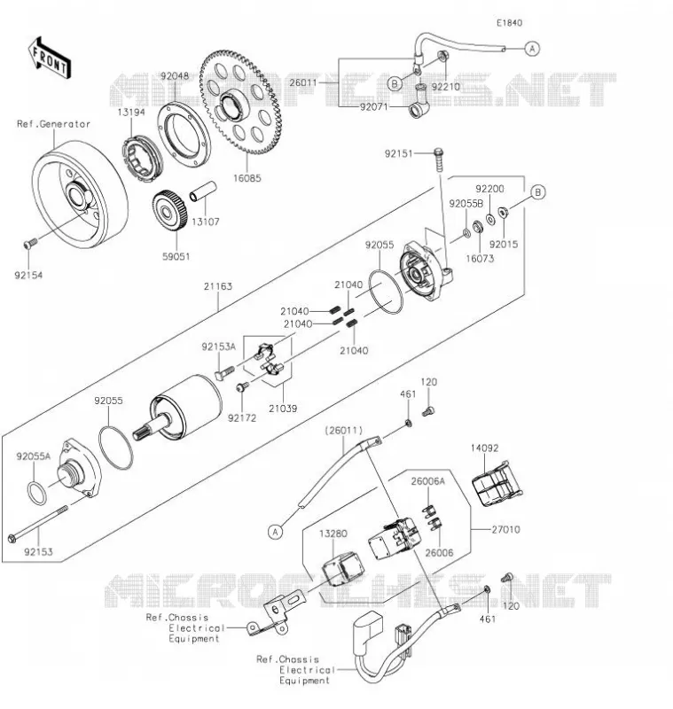 STARTER MOTOR Kawasaki MOTOS 900 2021 Z900  ZR900HMFNN