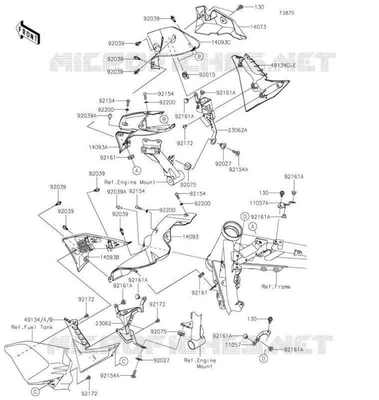 COWLING Kawasaki MOTOS 900 2021 Z900  ZR900HMFNN