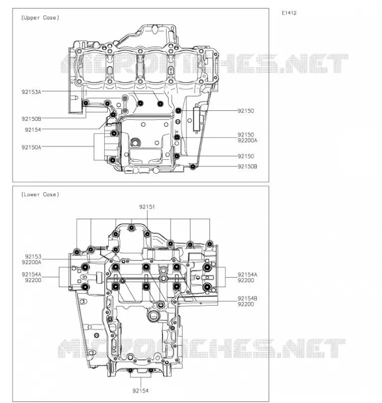 CRANKCASE BOLT Kawasaki MOTOS 900 2021 Z900  ZR900HMFNN
