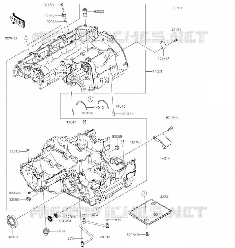 CRANKCASE(S) Kawasaki MOTOS 900 2021 Z900  ZR900HMFNN