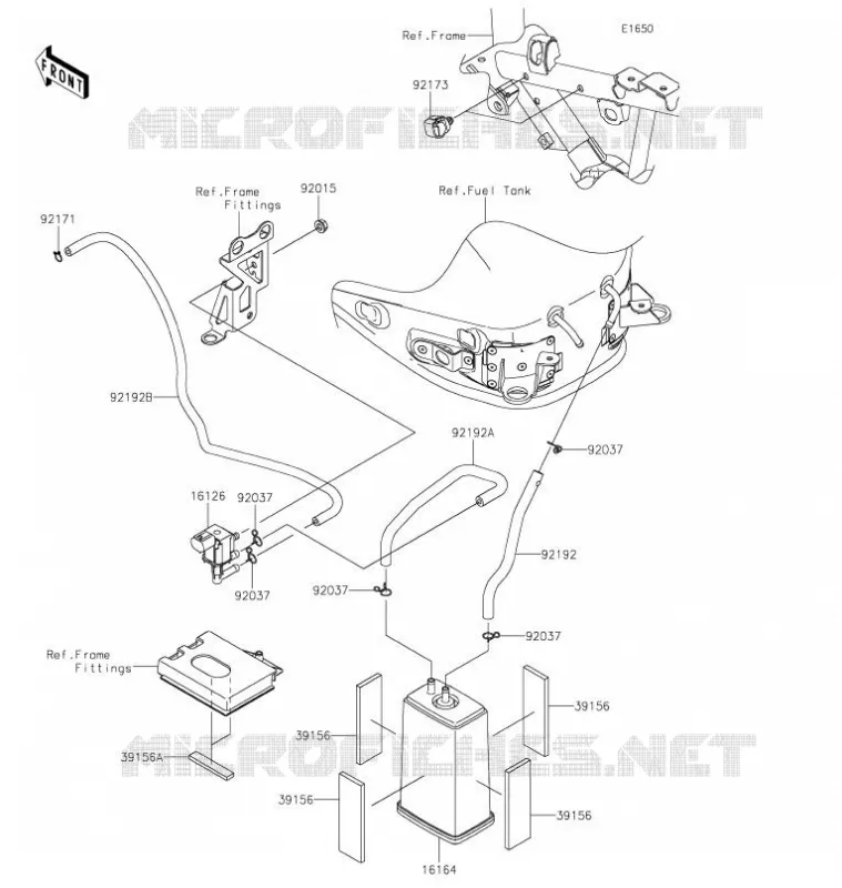 FUEL EVAPORATION SYSTEM Kawasaki MOTOS 900 2021 Z900RS  ZR900KMFBB