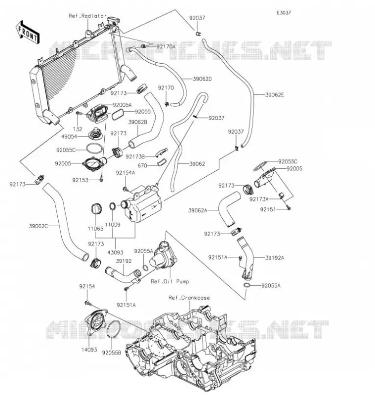 WATER PIPE Kawasaki MOTOS 900 2021 Z900RS  ZR900KMFNN
