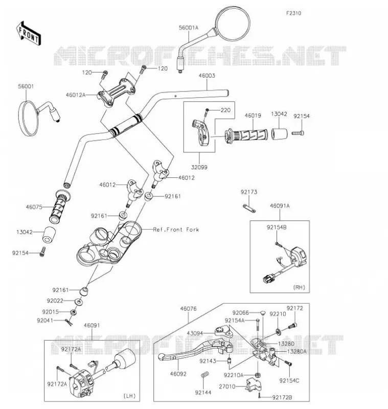 HANDLEBAR Kawasaki MOTOS 900 2021 Z900RS CAFE  ZR900LMFNN