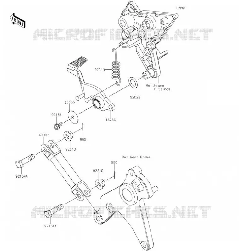 BRAKE PEDAL Kawasaki MOTOS 1000 2021 NINJA 1000SX  ZX1002KMFAN