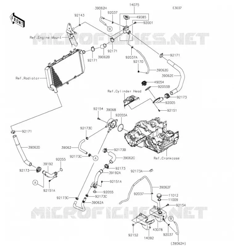 WATER PIPE Kawasaki MOTOS 1000 2021 NINJA 1000SX  ZX1002KMFAN
