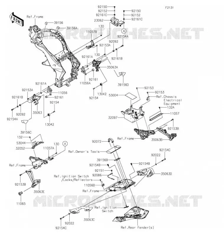 FRAME PARTS (COUVERTURE) Kawasaki MOTOS 1000 2021 NINJA 1000SX  ZX1002KMFNL