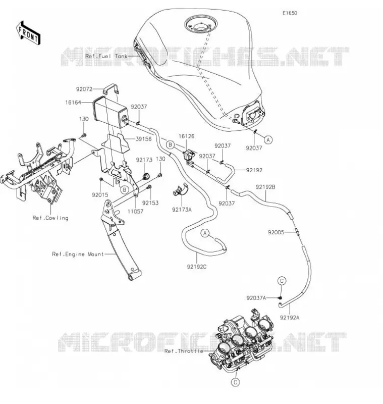FUEL EVAPORATION SYSTEM(CA) Kawasaki MOTOS 1000 2021 NINJA 1000SX  ZX1002KMFNL