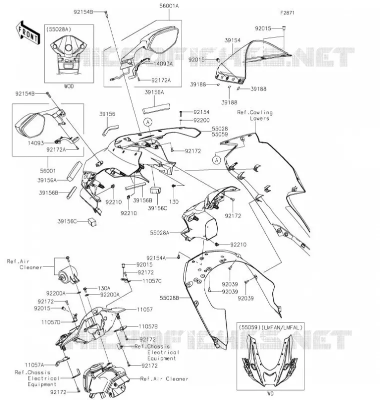 COWLING Kawasaki MOTOS 1000 2021 NINJA ZX-10R  ZX1002LMFNN