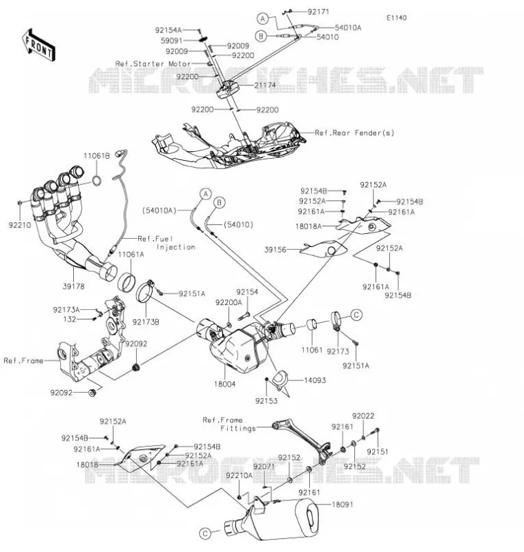 EXHAUST Kawasaki MOTOS 1000 2021 NINJA ZX-10R  ZX1002LMFNN