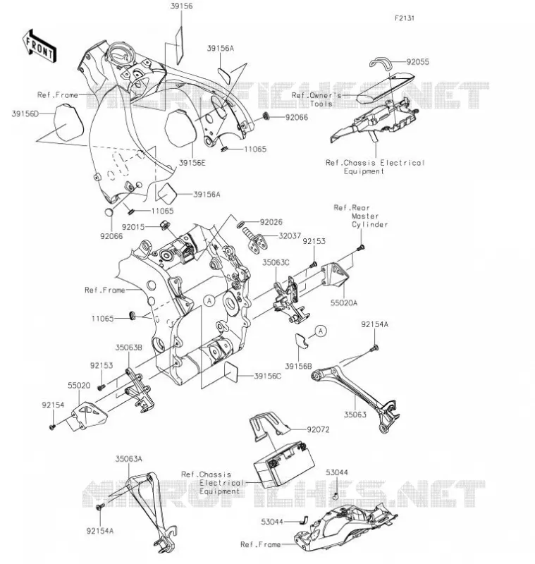 FRAME PARTS (COUVERTURE) Kawasaki MOTOS 1000 2021 NINJA ZX-10R  ZX1002LMFNN
