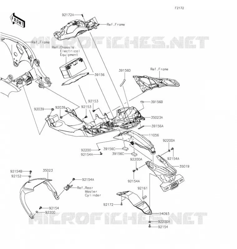 REAR FENDER Kawasaki MOTOS 1000 2021 NINJA ZX-10R  ZX1002LMFNN