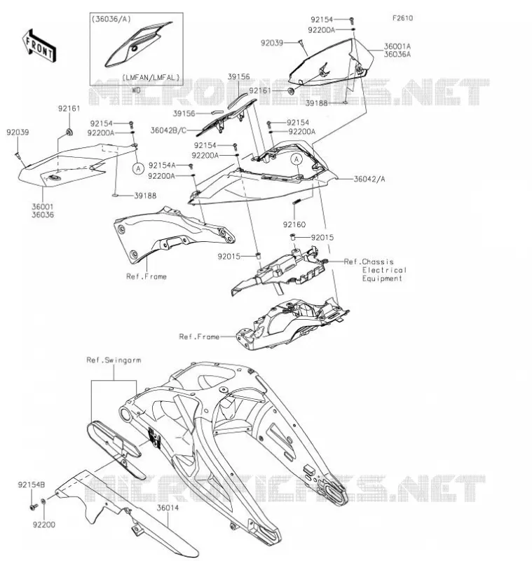 SIDE COVERS - CHAIN COVER Kawasaki MOTOS 1000 2021 NINJA ZX-10R  ZX1002LMFNN