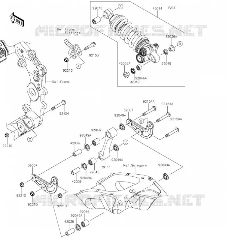 SUSPENSION - SHOCK ABSORBER Kawasaki MOTOS 1000 2021 NINJA ZX-10R  ZX1002LMFNN