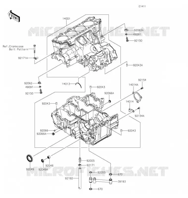 CRANKCASE(S) Kawasaki MOTOS 1400 2021 ZZR1400  ZX1400JMFNL