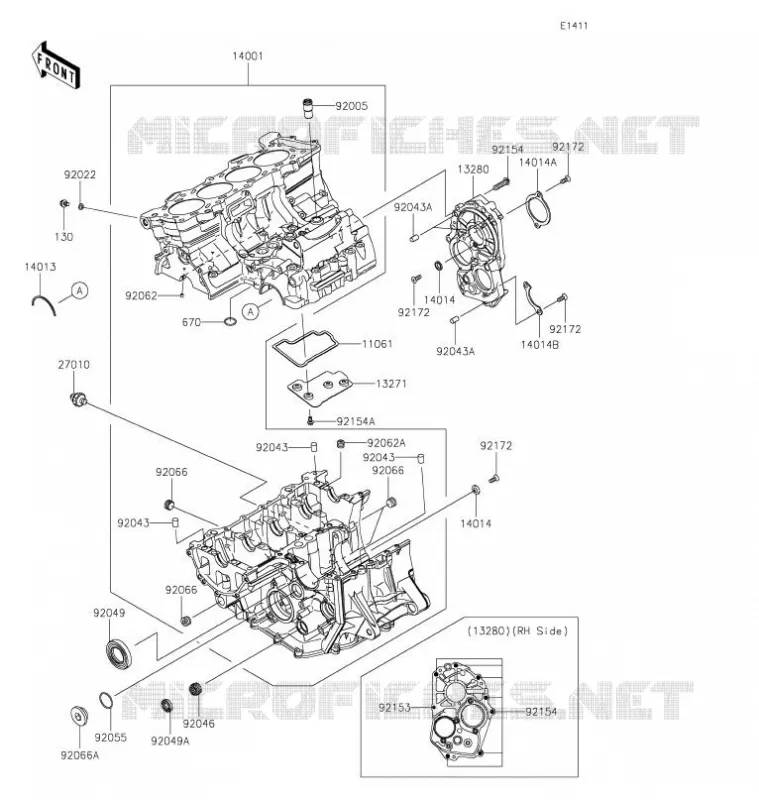 CRANKCASE Kawasaki MOTOS 636 2021 NINJA ZX-6R  ZX636GMFAL