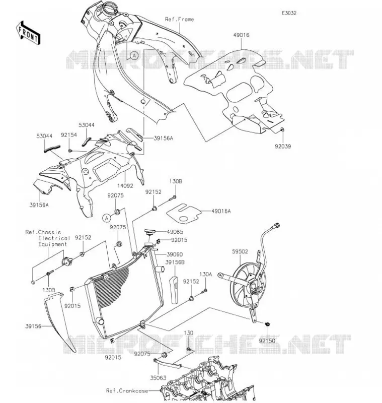 RADIATOR Kawasaki MOTOS 636 2021 NINJA ZX-6R  ZX636HMFAN