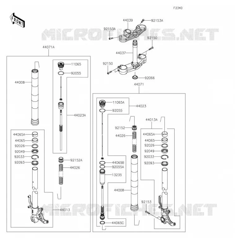 FRONT FORK Kawasaki MOTOS 636 2021 NINJA ZX-6R  ZX636HMFNN