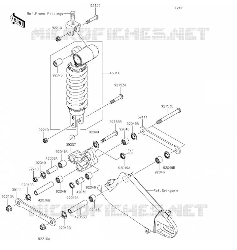 SUSPENSION - SHOCK ABSORBER Kawasaki MOTOS 636 2021 NINJA ZX-6R  ZX636HMFNN