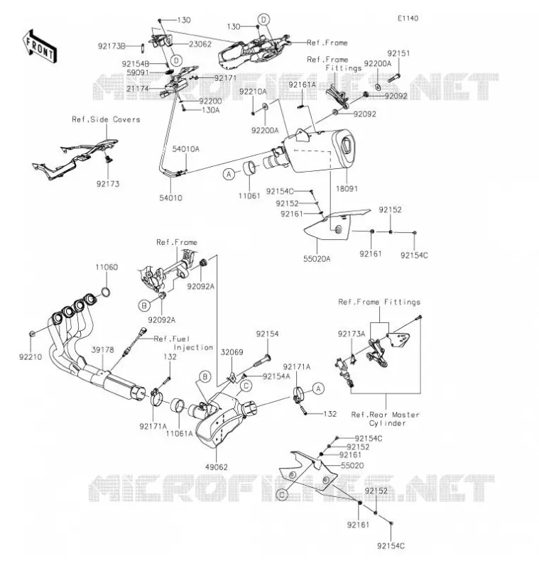 EXHAUST Kawasaki MOTOS 636 2021 NINJA ZX-6R  ZX636HMFNN