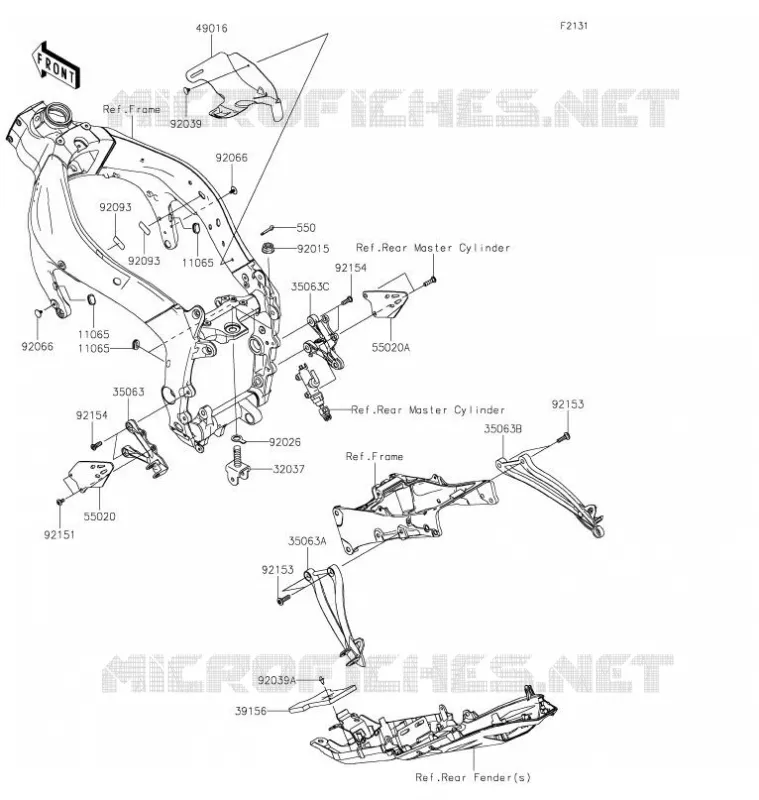 FRAME PARTS (COUVERTURE) Kawasaki MOTOS 636 2021 NINJA ZX-6R  ZX636HMFNN