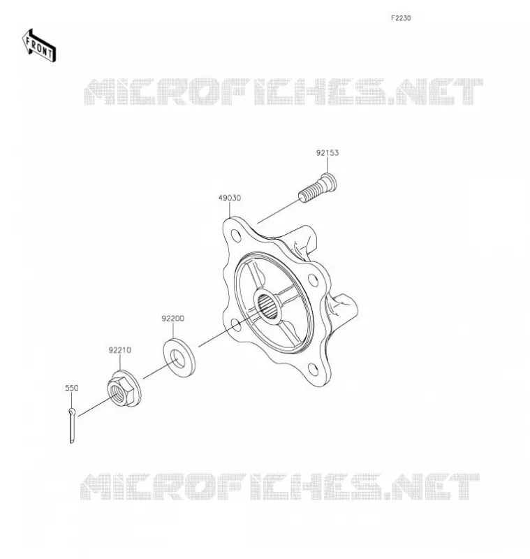 FRONT HUB - BRAKE Kawasaki SSV 1000 2021 MULE PRO-DXT  KAF1000AMFNN