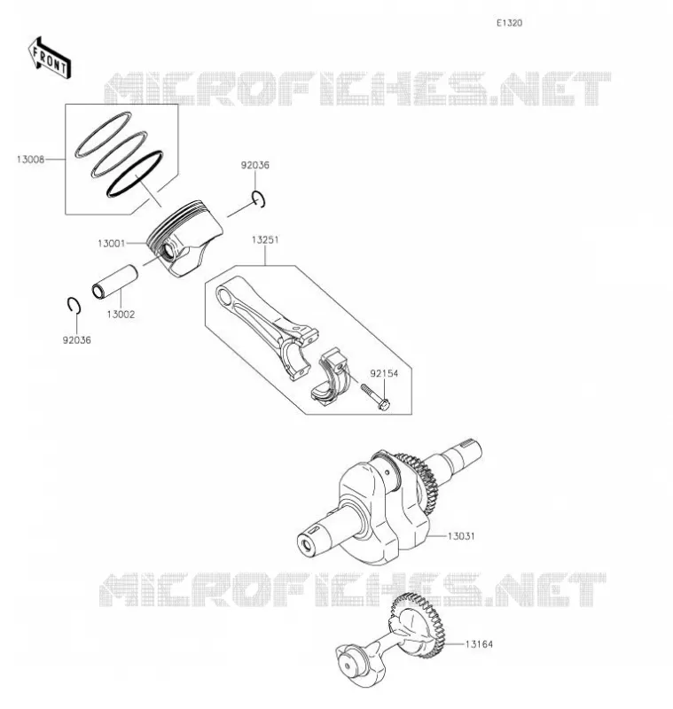CRANKSHAFT - PISTON Kawasaki SSV 400 2021 MULE SX  KAF400JMFNN
