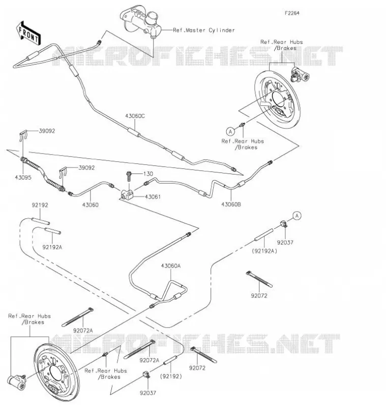 REAR BRAKE PIPE Kawasaki SSV 400 2021 MULE SX 4X4  KAF400RMFNN