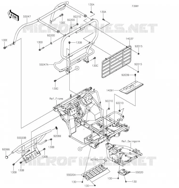 PROTECTION - CHASSIS CAB Kawasaki SSV 400 2021 MULE SX 4X4  KAF400SMFNN