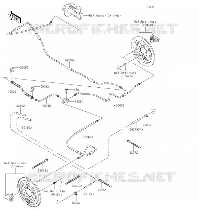 REAR BRAKE PIPE Kawasaki SSV 400 2021 MULE SX 4X4  KAF400SMFNN