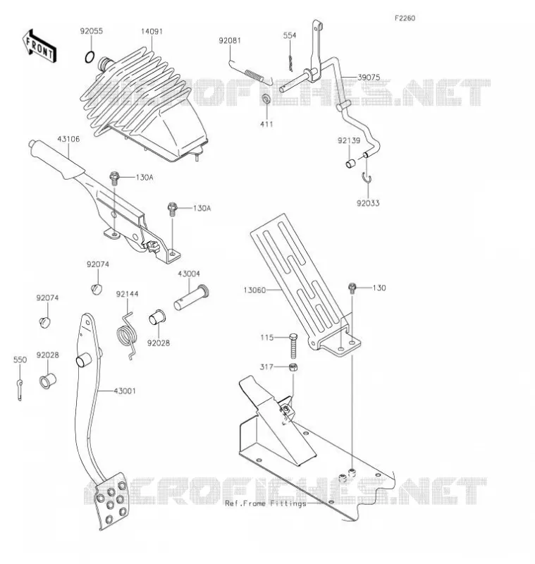 BRAKE PEDAL - THROTTLE LEVER Kawasaki SSV 620 2021 MULE 4010 4X4  KAF620MMFNN