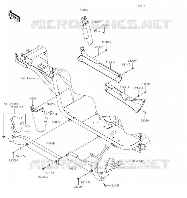 SIDE COVERS - CHAIN COVER Kawasaki SSV 620 2021 MULE 4010 4X4  KAF620MMFNN